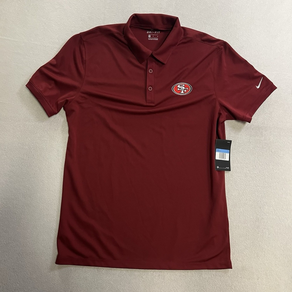 San Francisco 49ers Nike Polo Men's Shirt Red NFL On Field Dri Fit Short Sleeved
